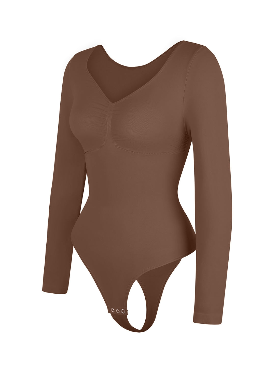 Long Sleeve Ruched Bodysuit - HeyShape