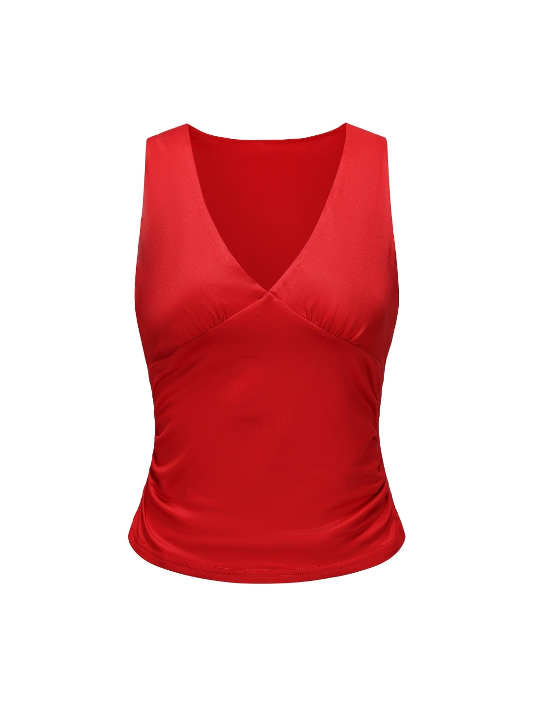 V-Neck Ruched Top - HeyShape