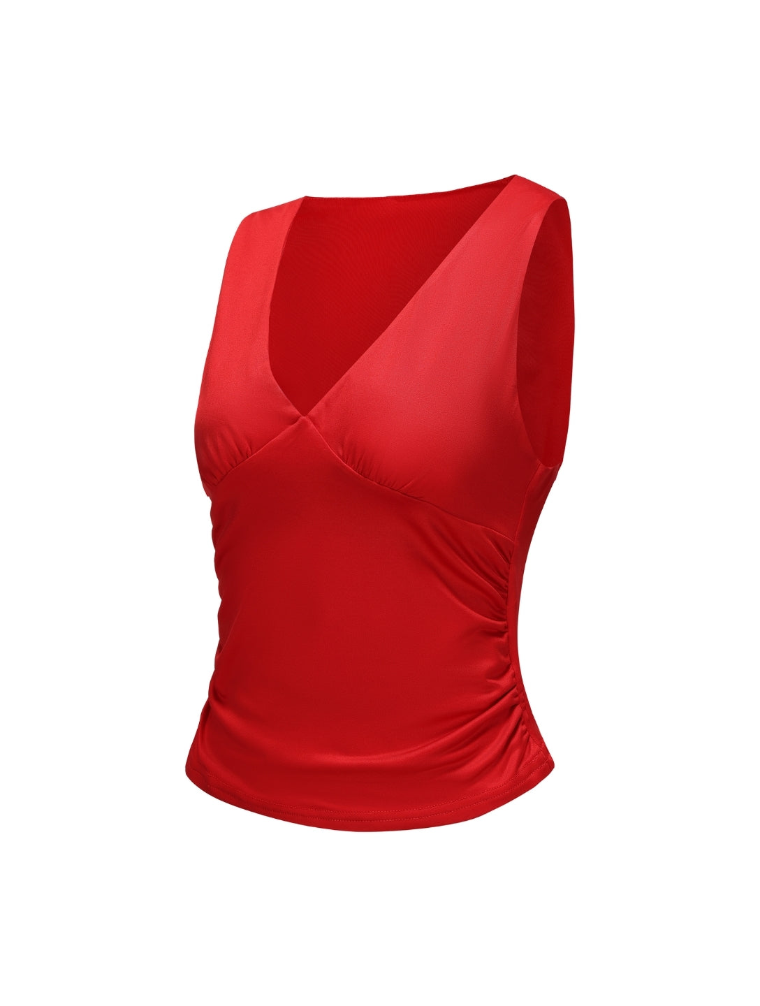 V-Neck Ruched Top - HeyShape