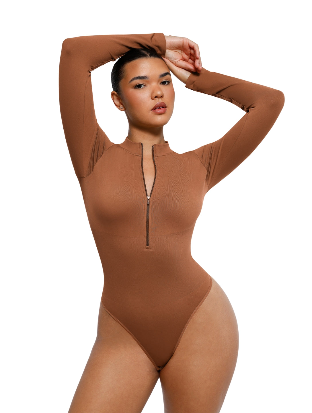 Den djupa V-zip bodysuiten