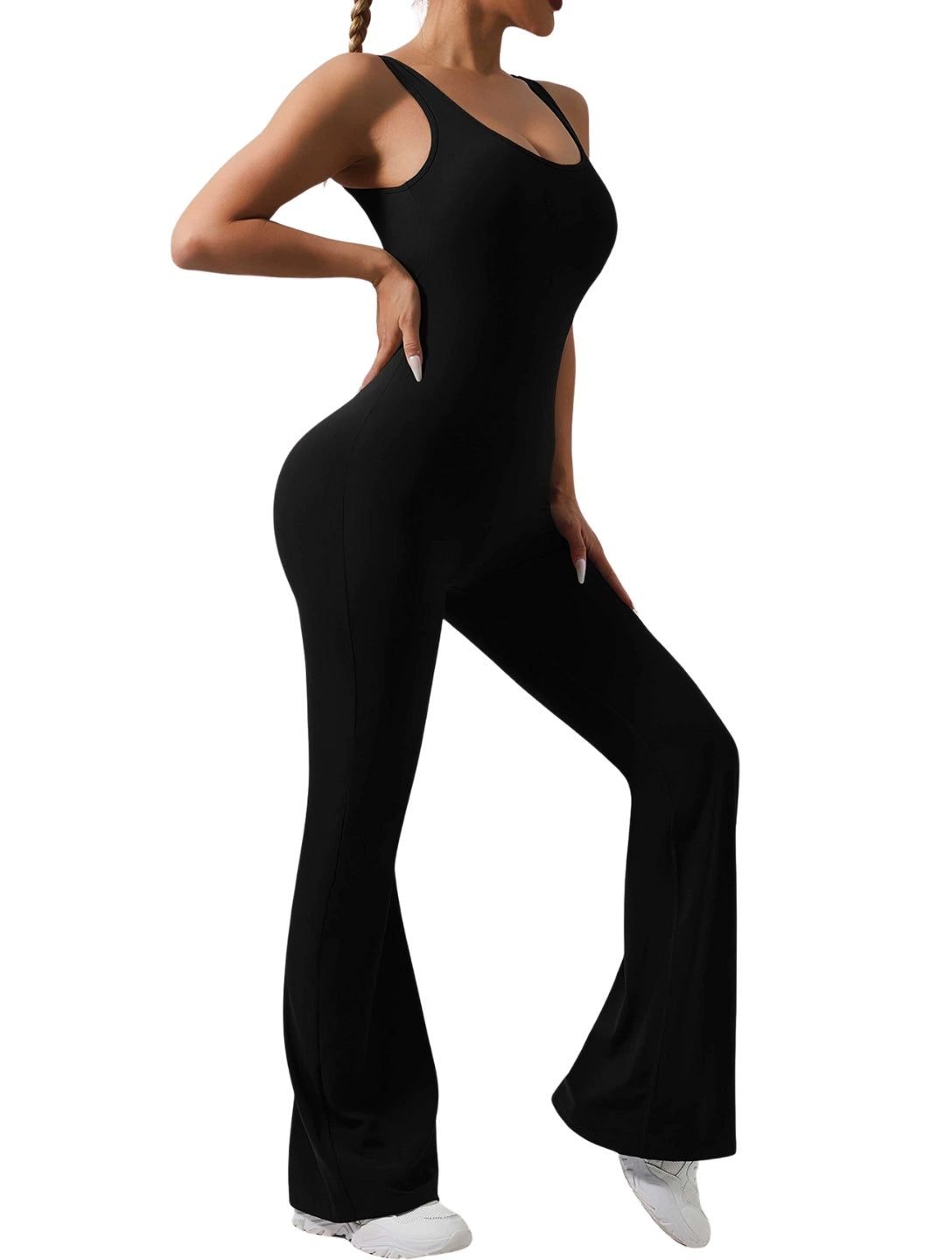 Flared Sports Jumpsuit - HeyShape