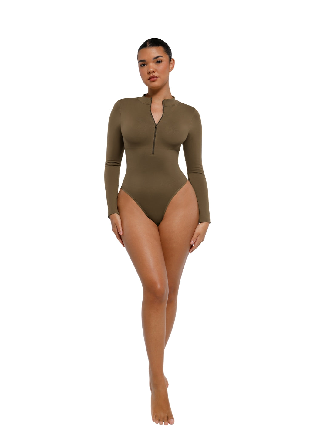 Den djupa V-zip bodysuiten