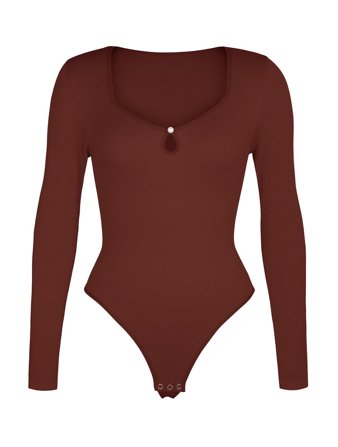 Hollow Scoop Neck Thong Bodysuit - HeyShape