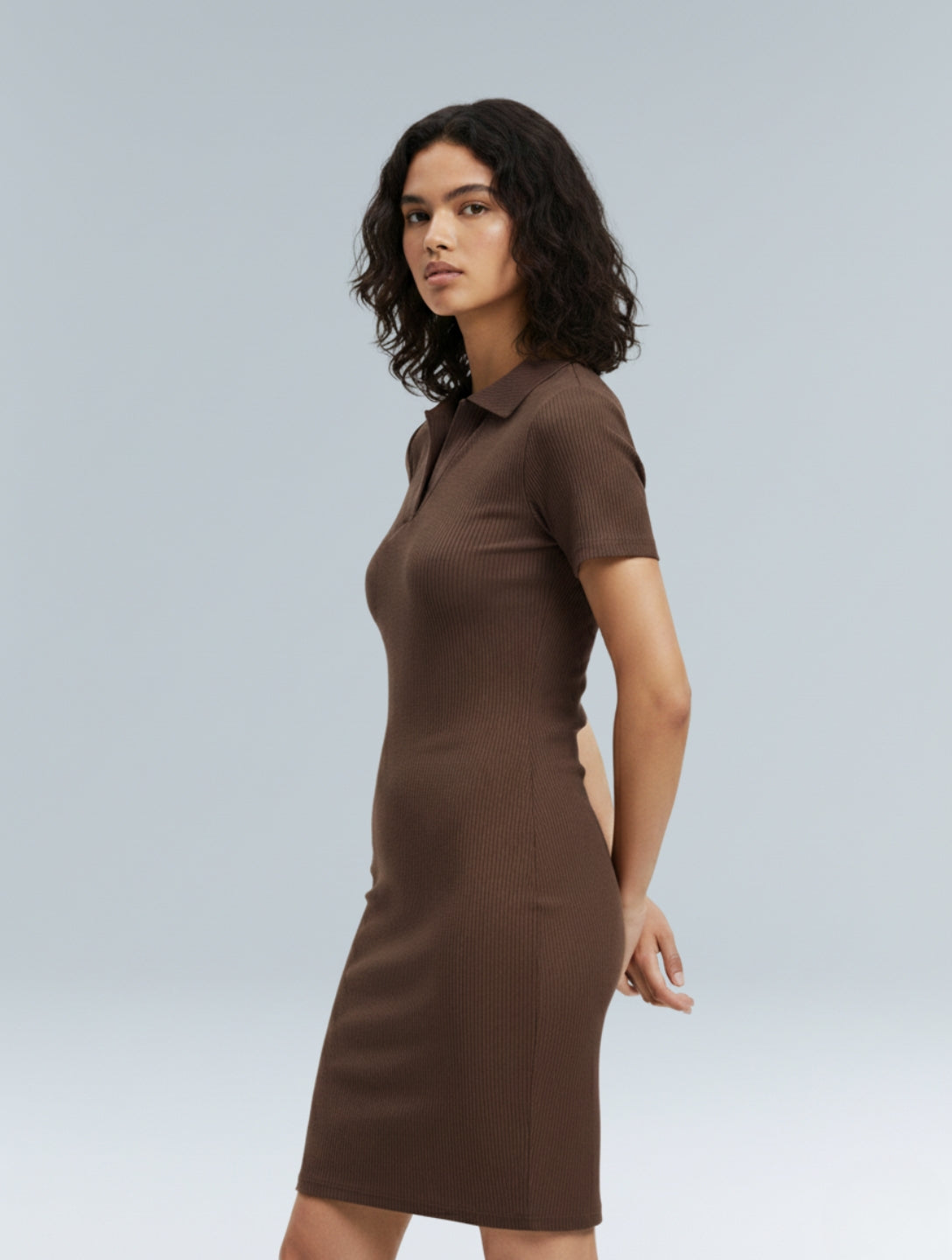 Geribbelde Bodycon Mini Jurk