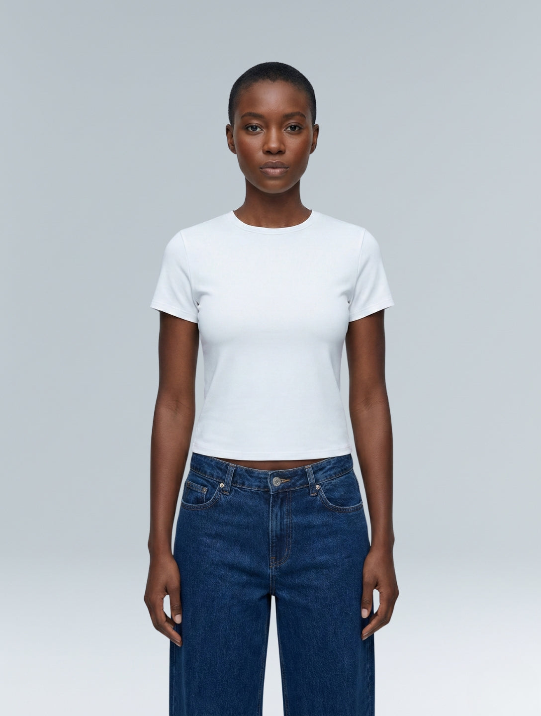 Short Sleeve Crew Neck Top - HeyShape