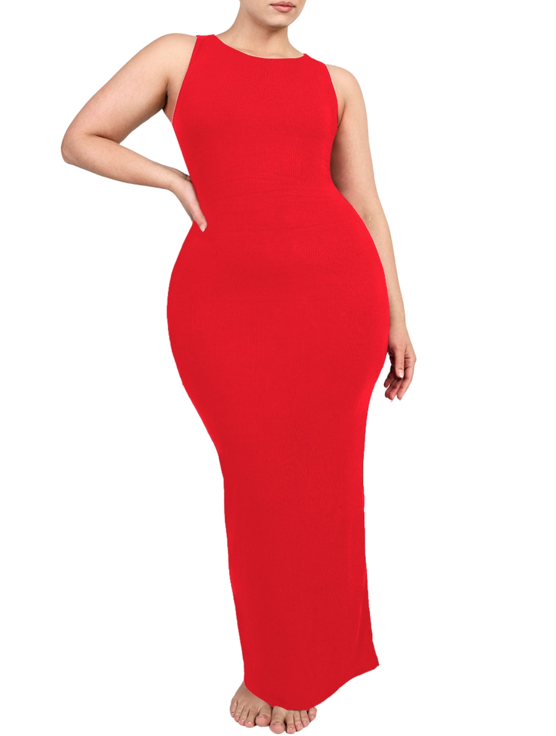 fitted lace wedding dress Shapewear Satin Maxi Dress main image 1