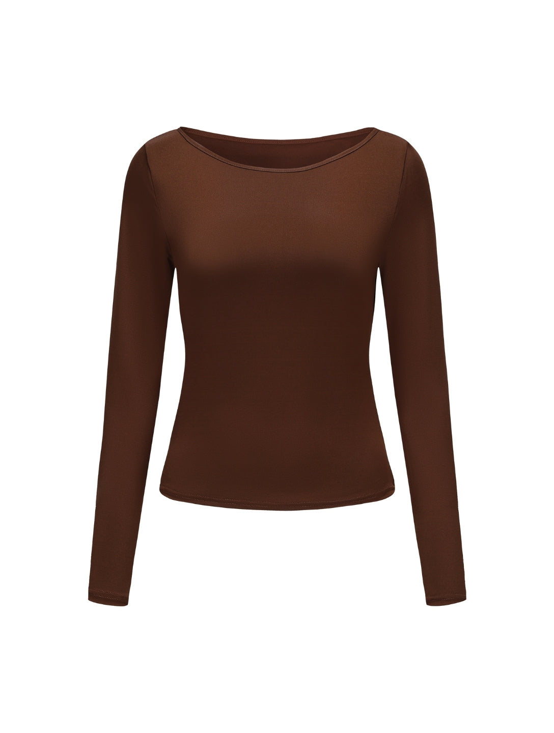 Boat Neck Long Sleeve Top - HeyShape