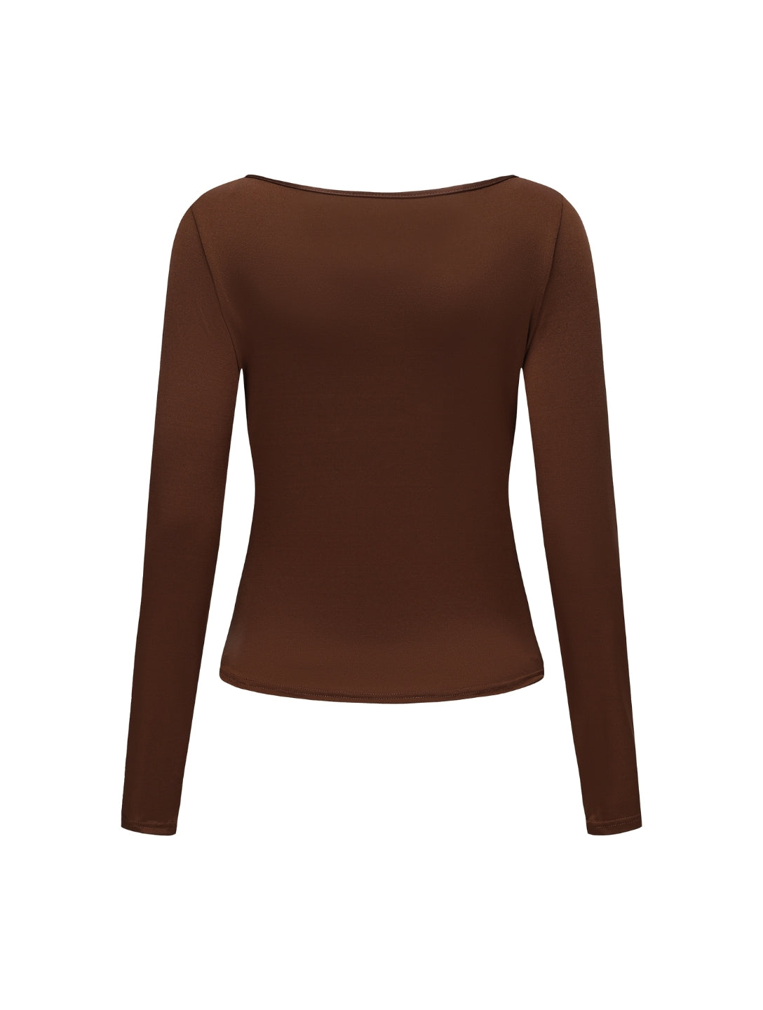 Boat Neck Long Sleeve Top - HeyShape