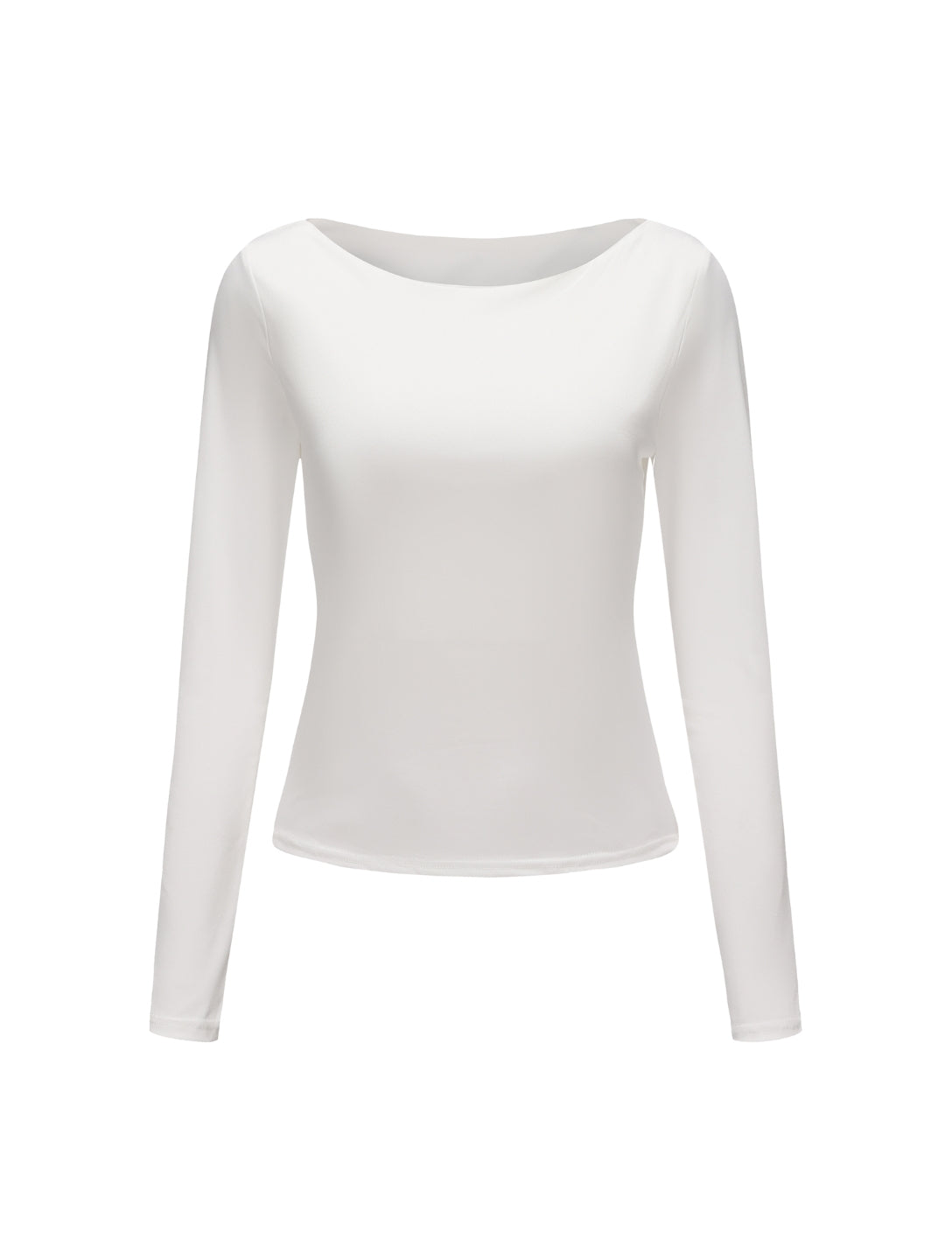 Boat Neck Long Sleeve Top - HeyShape
