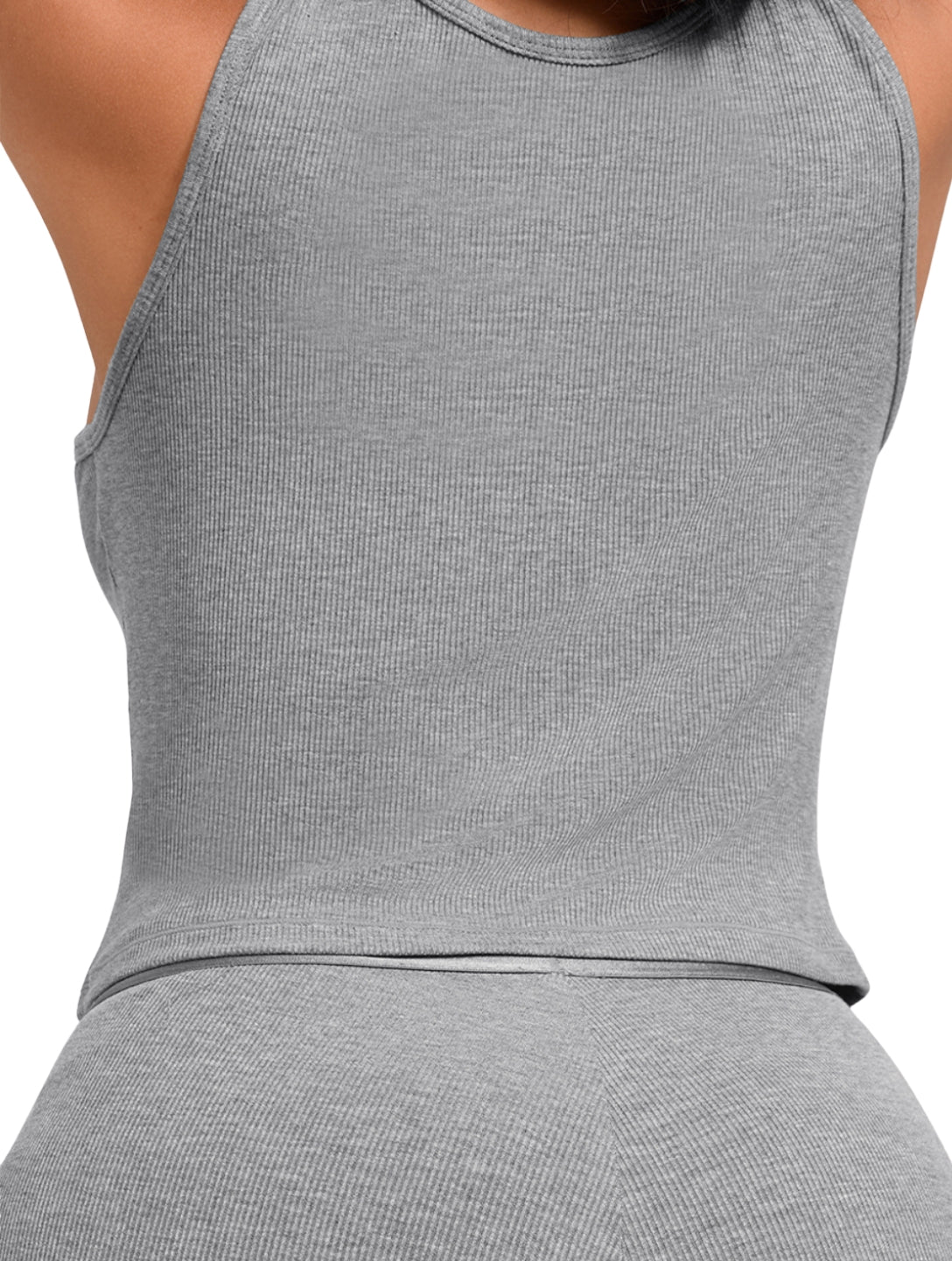 Square Neck Ribbed Tank - HeyShape