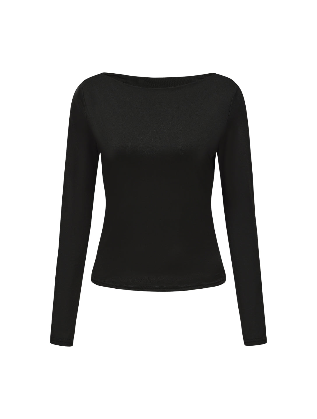 Boat Neck Long Sleeve Top - HeyShape