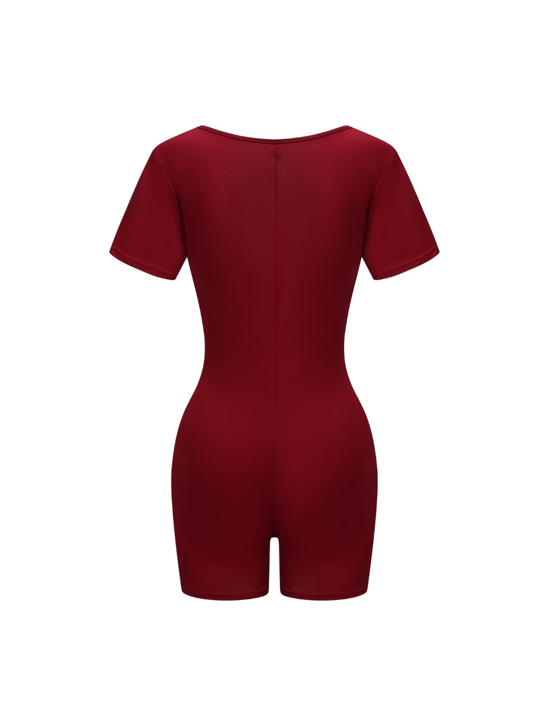 Square Neck Short Sleeve Jumpsuit - HeyShape