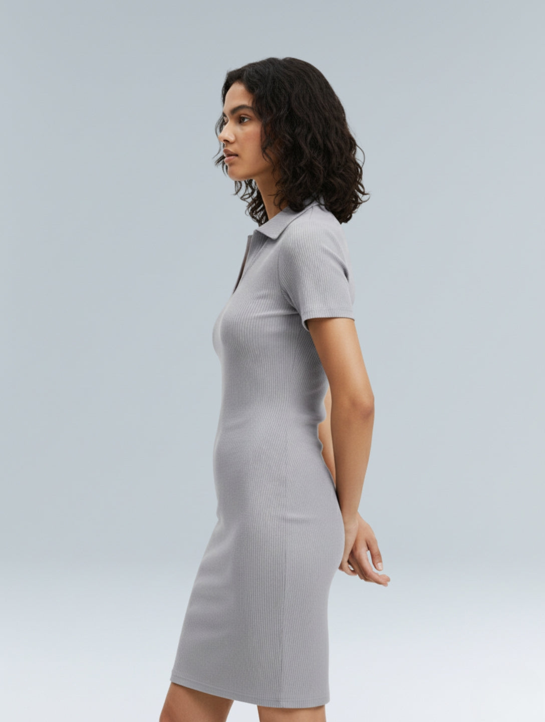 Geribbelde Bodycon Mini Jurk