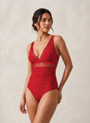 Bañador Sculpting Mesh Cuello en V