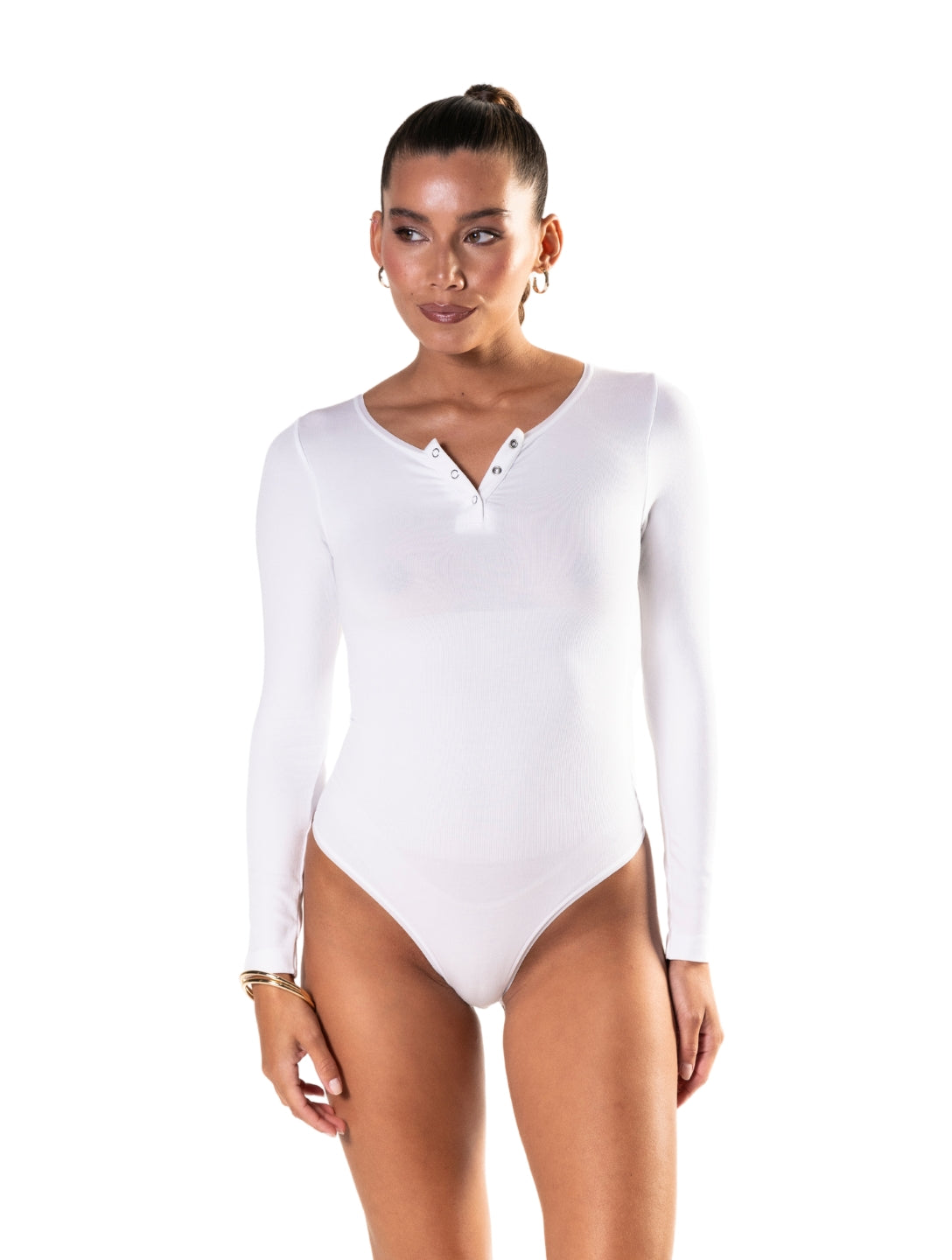 Seamless Long Sleeve Thong Bodysuit for Women – Stretch Body for Invisible Fit