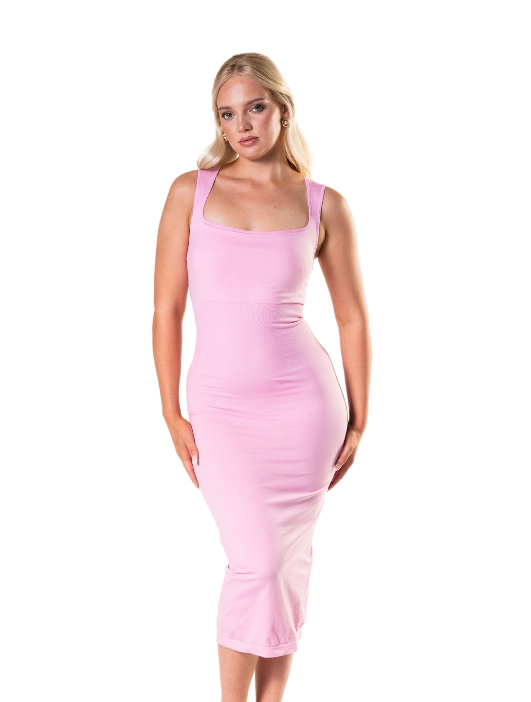 The Square Neck Shapewear Dress, Soft Seamless Weaving Fabric, Comfortable Midi Length Fit, Smooth Sculpted Shape for All-Day, Black/XXS HEYSHAPE The Square Neck Shapewear Dress, Soft Seamless Weaving Fabric, Comfortable Midi Length Fit, Smooth Sculpted Shape for All-Day, Black/XXS HEYSHAPE