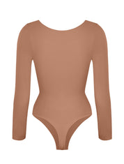 Long Sleeve Ruched Bodysuit - HeyShape
