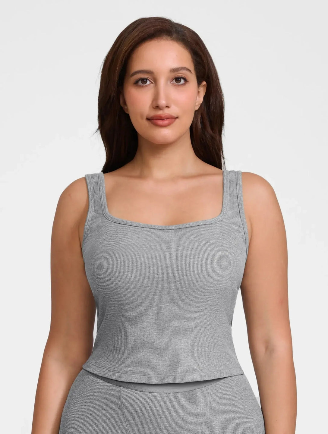 Top Tanque Acanalado Cuello Cuadrado