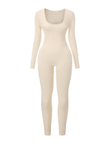 Ribbed Square Neck Jumpsuit