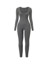 Ribbed Square Neck Jumpsuit