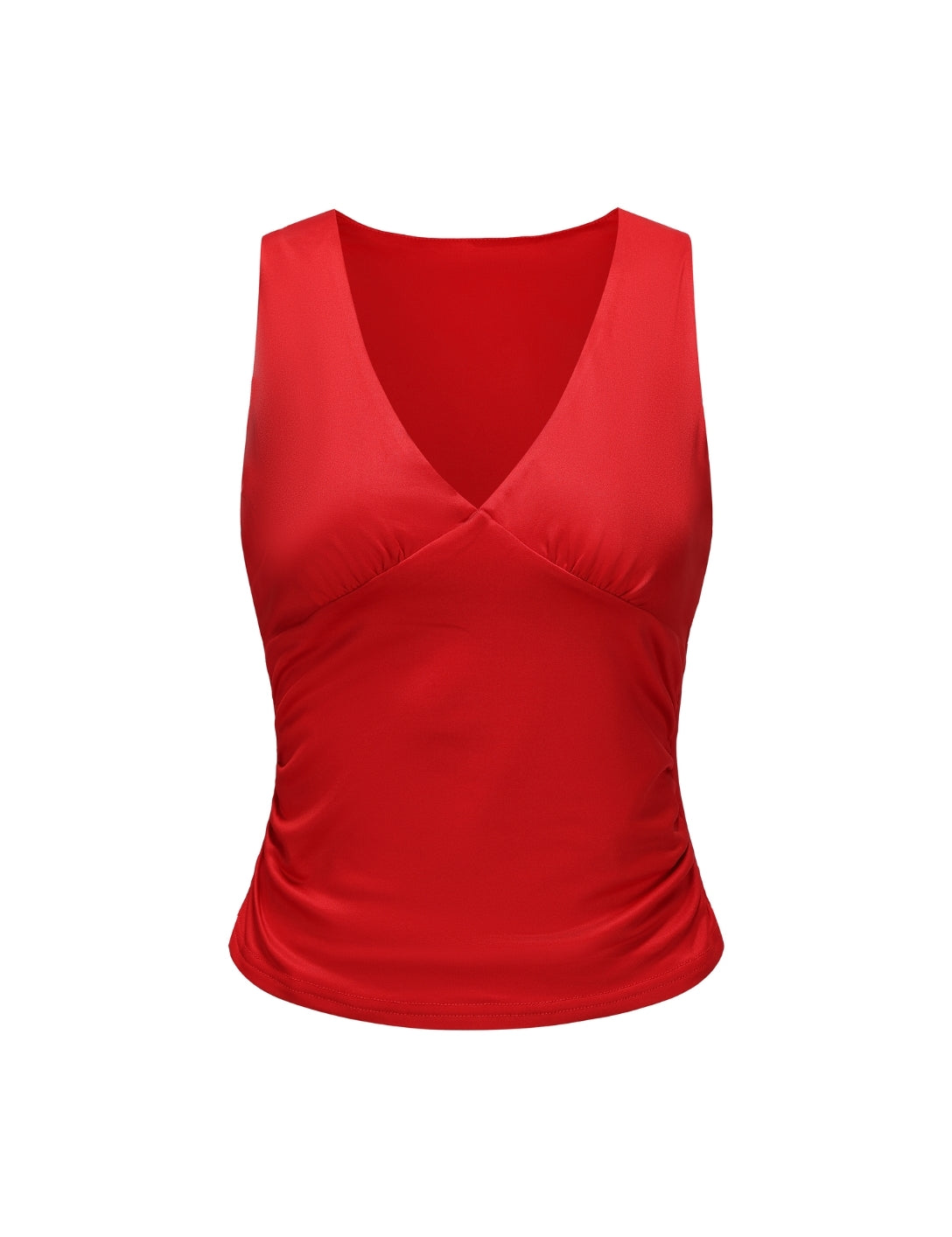 V-Neck Ruched Top - HeyShape