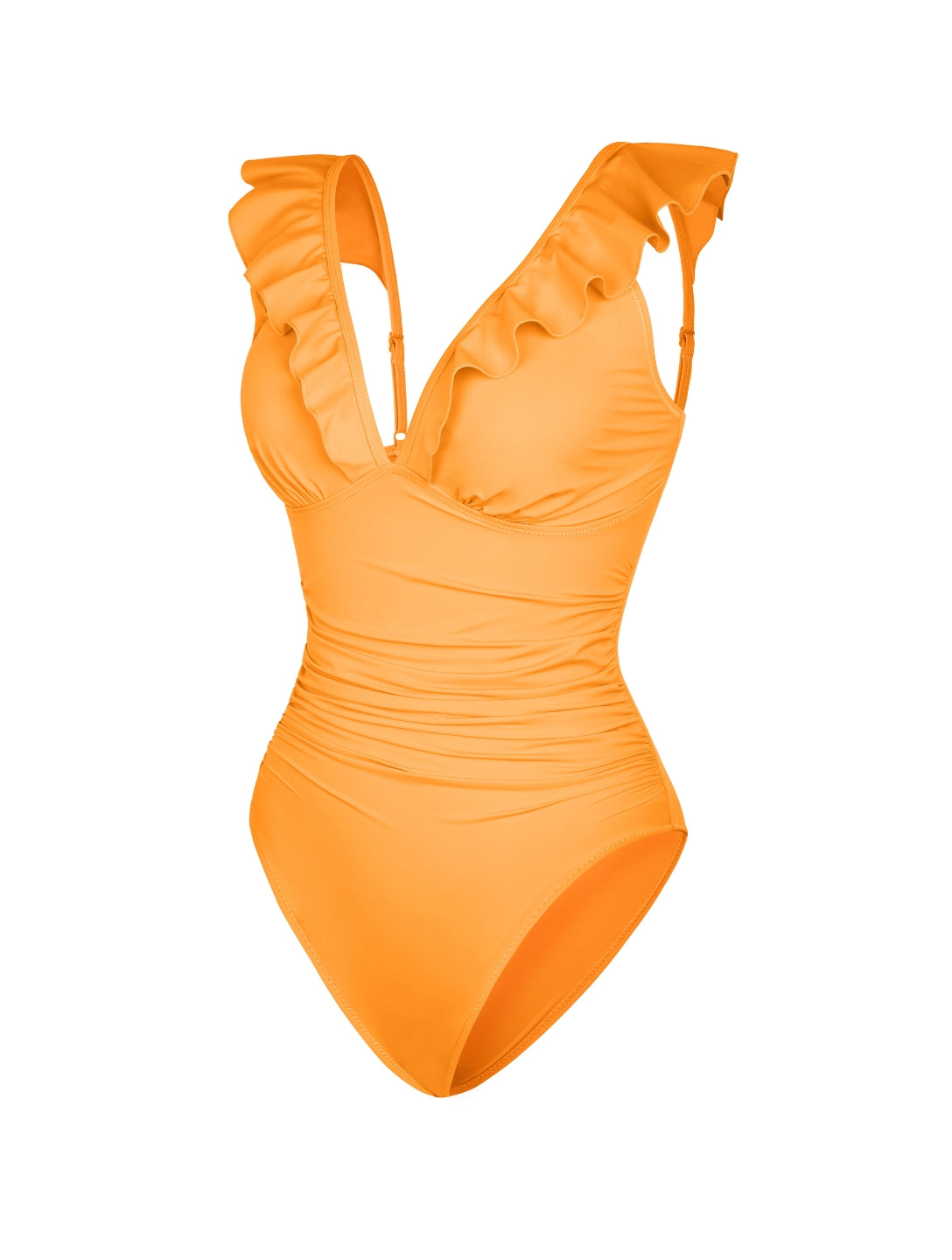 Shapewear Ruffle V-Neck Swimsuit - HeyShape