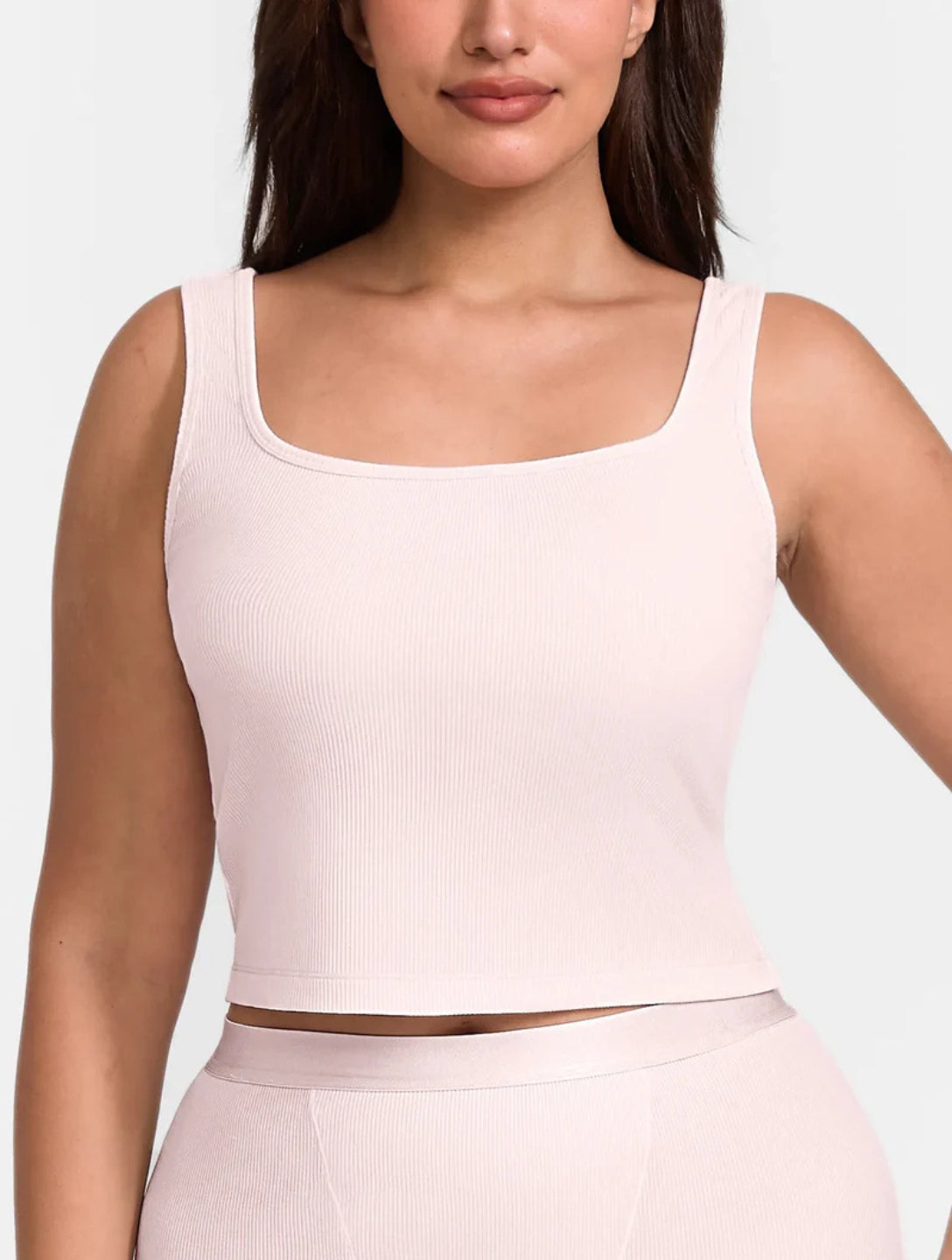 Top Tanque Acanalado Cuello Cuadrado
