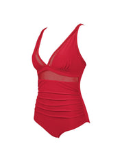 The Sculpting V-Neck Mesh Suit - HeyShape