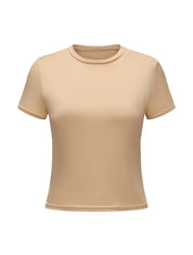 Short Sleeve Crew Neck Top - HeyShape