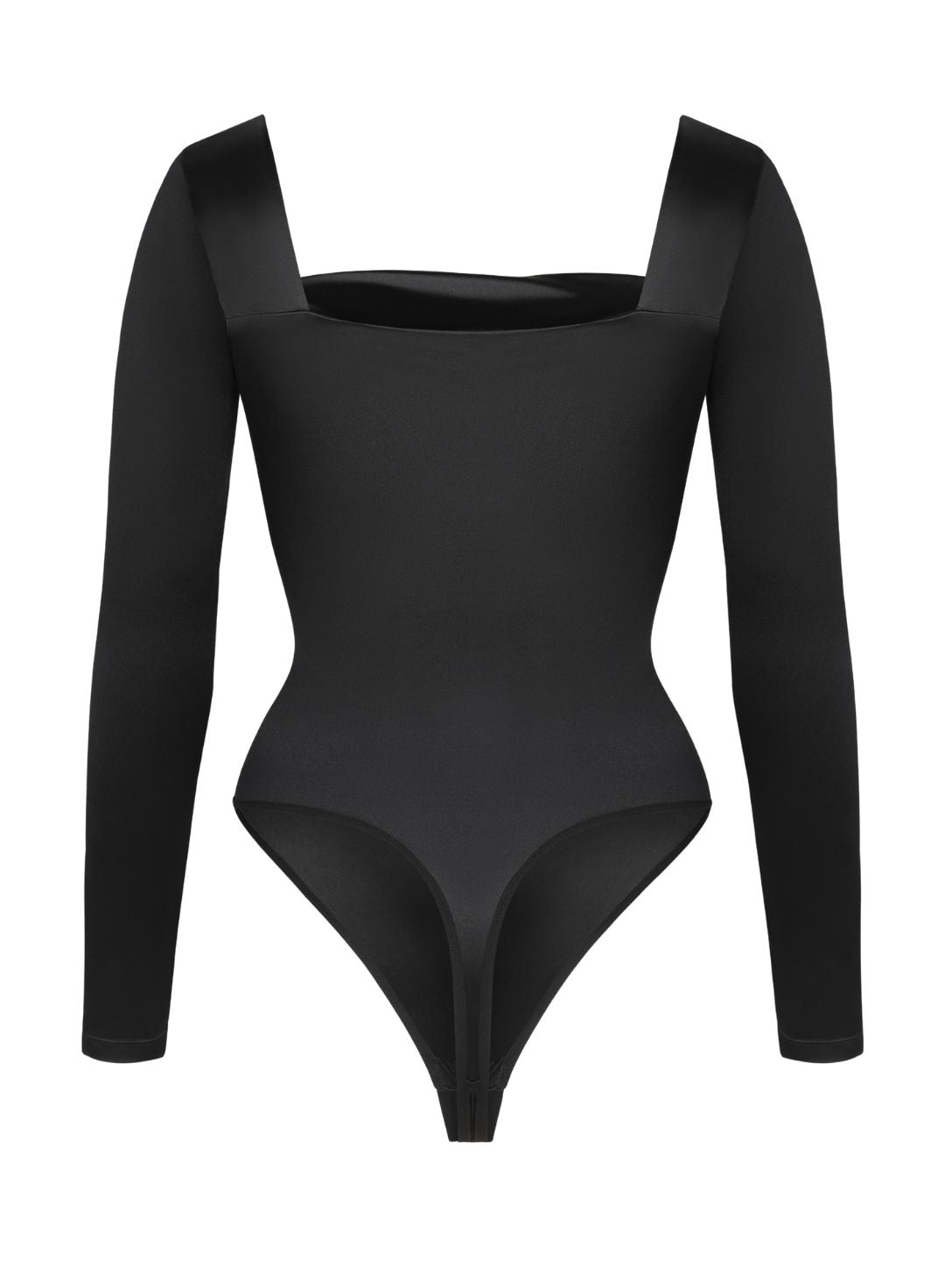 Waterfall Neckline Satin Bodysuit - HeyShape