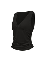 V-Neck Ruched Top - HeyShape