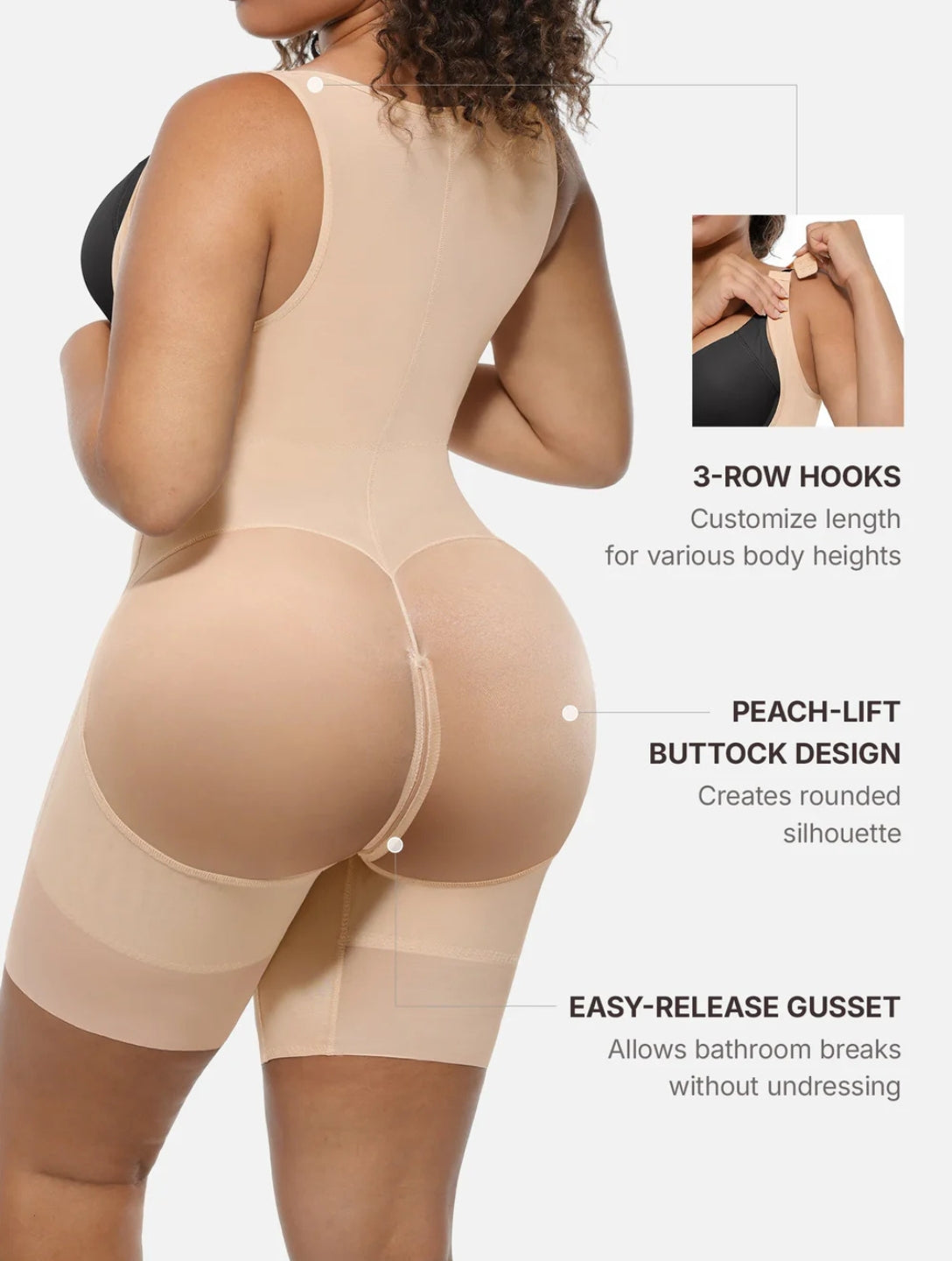 U-Shaped Faja Tummy Control Butt Lift Bodysuit - HeyShape