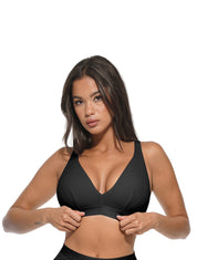 Deep V-Neck Ribbed Bralette - HeyShape