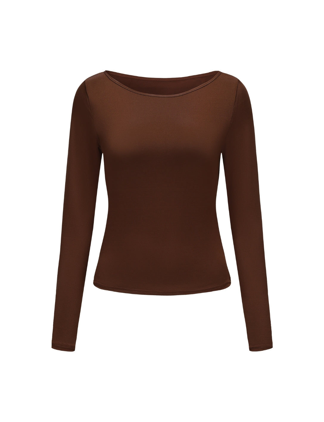 Boat Neck Long Sleeve Top - HeyShape