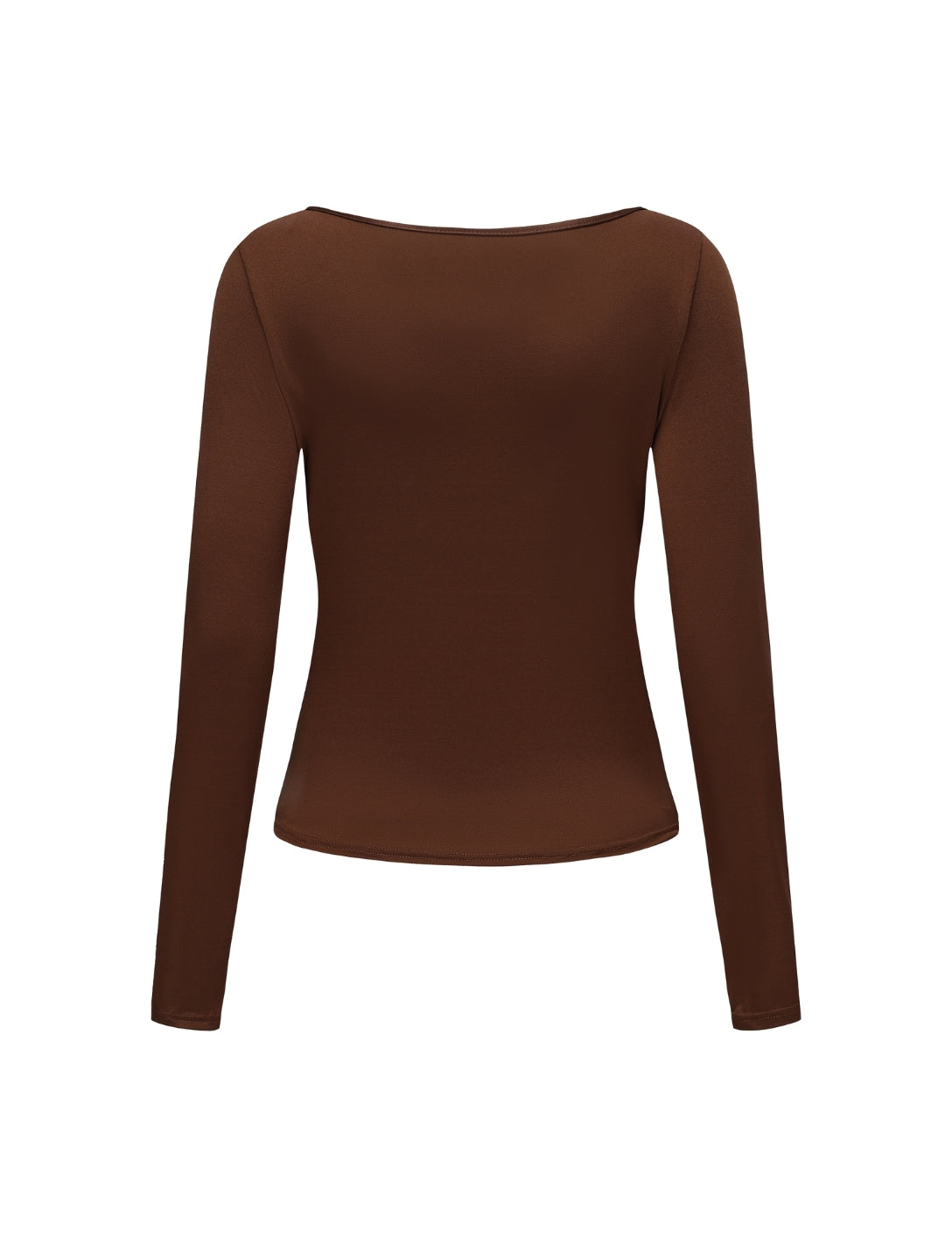 Boat Neck Long Sleeve Top - HeyShape