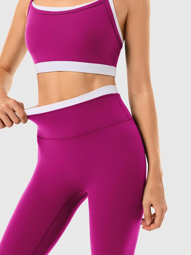 Leggings sin costuras de cintura alta y sujetador deportivo de doble capa