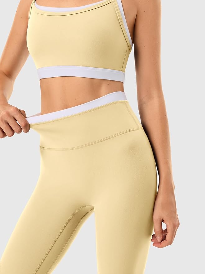 Leggings sin costuras de cintura alta y sujetador deportivo de doble capa