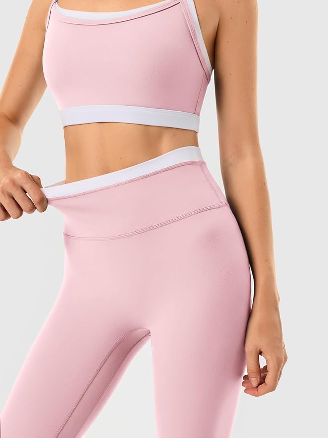 Leggings sin costuras de cintura alta y sujetador deportivo de doble capa