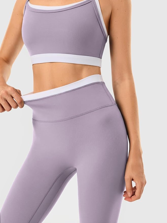 Leggings sin costuras de cintura alta y sujetador deportivo de doble capa