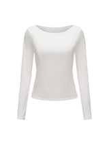 Boat Neck Long Sleeve Top