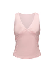 V-Neck Ruched Top - HeyShape