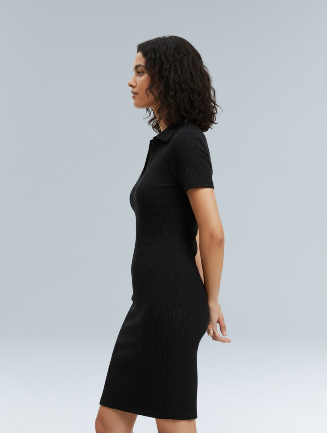 Geribbelde Bodycon Mini Jurk