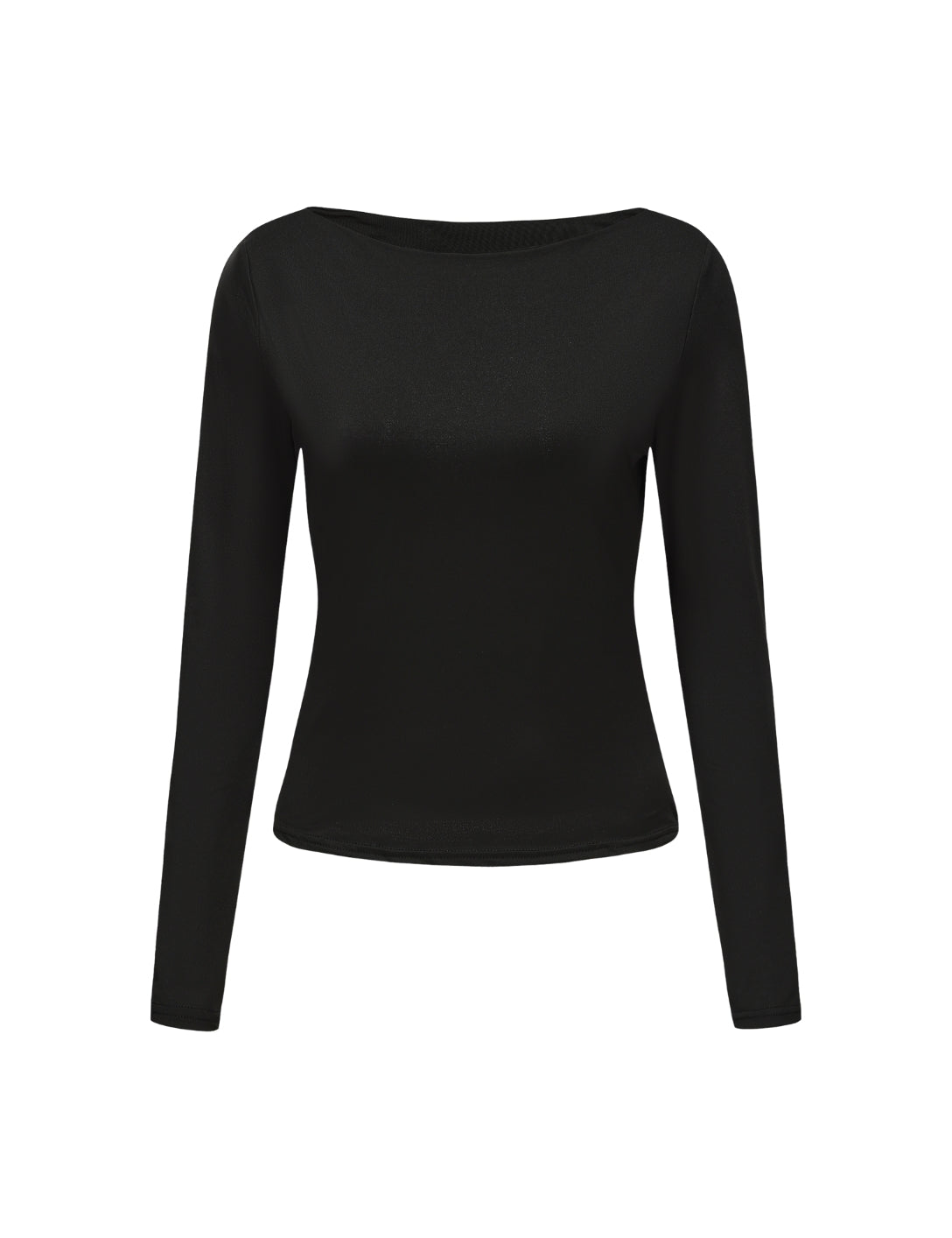 Boat Neck Long Sleeve Top - HeyShape
