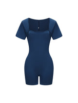 Square Neck Short Sleeve Jumpsuit