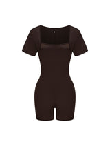 Square Neck Short Sleeve Jumpsuit