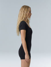 Square Neck Short Sleeve Jumpsuit - HeyShape