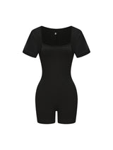 Square Neck Short Sleeve Jumpsuit