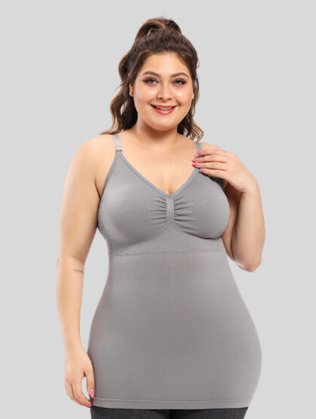 Breathable Bodysuit for Breastfeeding Mother Tummy Control Thigh Slimmer  Shapewear Deep V Full Body Shaper Seamless (Color : Beige, Size : Medium) :  : Clothing, Shoes & Accessories