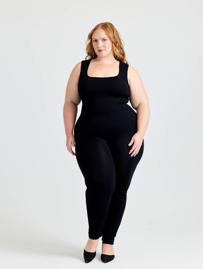 LIMITED EDITION 'GOOD TIMES BAD TIMES' AIRBRUSHED TANK TOP ONE PIECE JUMPSUIT FULL LENGTH (BLACK) main image 1