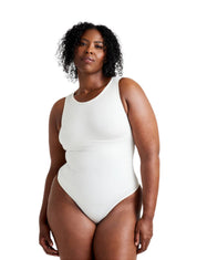 Round Neck Thong Bodysuit - HeyShape
